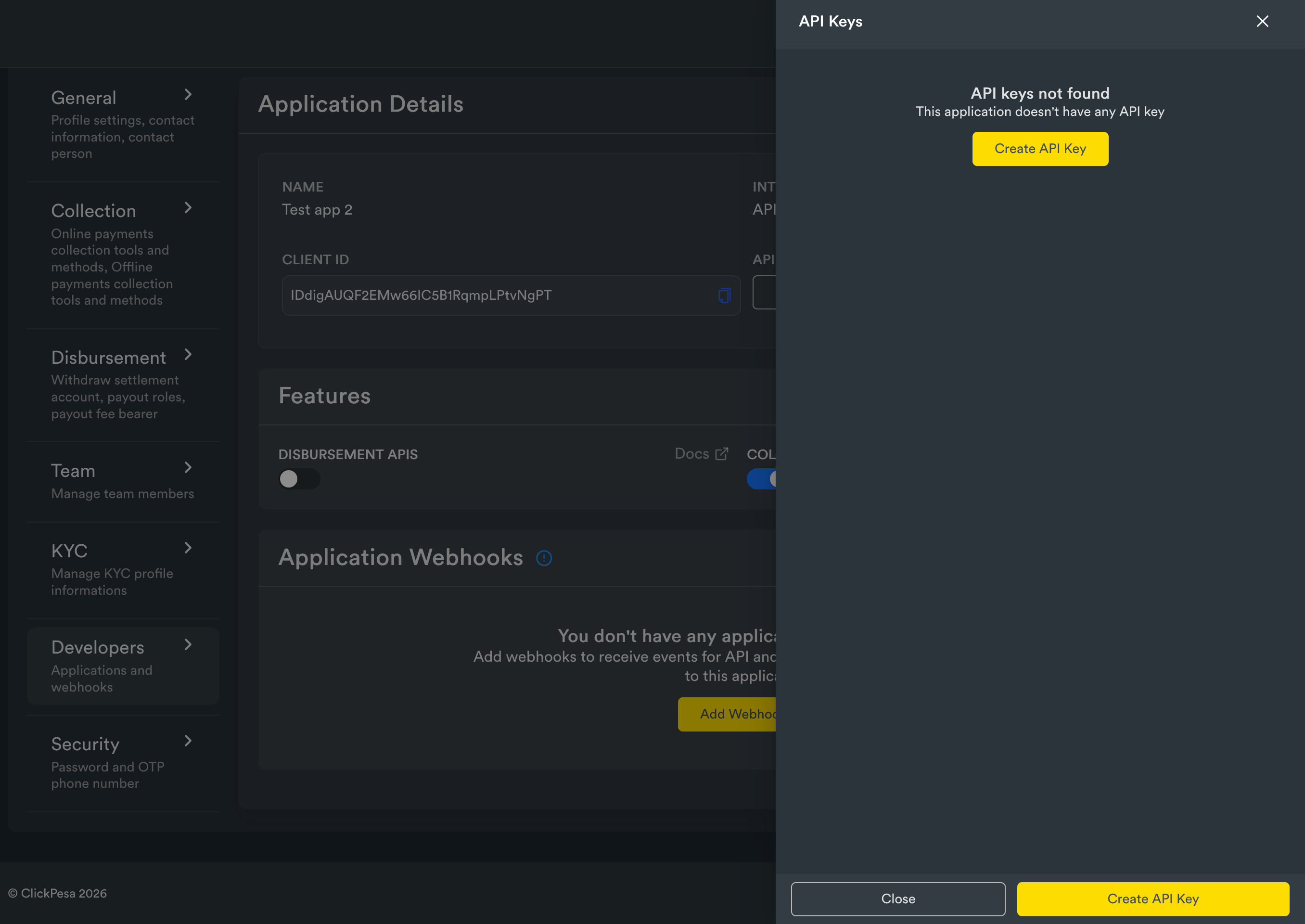 Create New Api Key