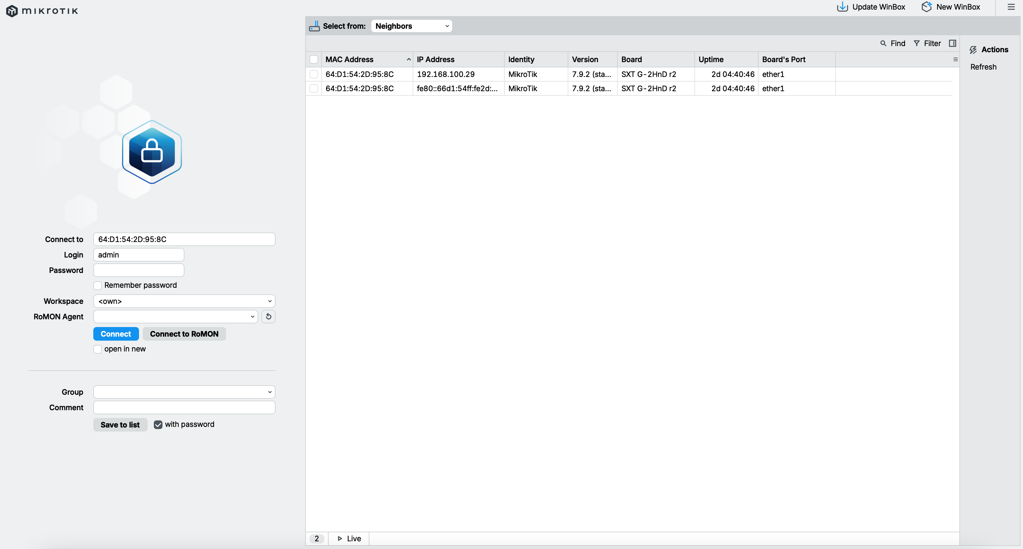 Winbox Login