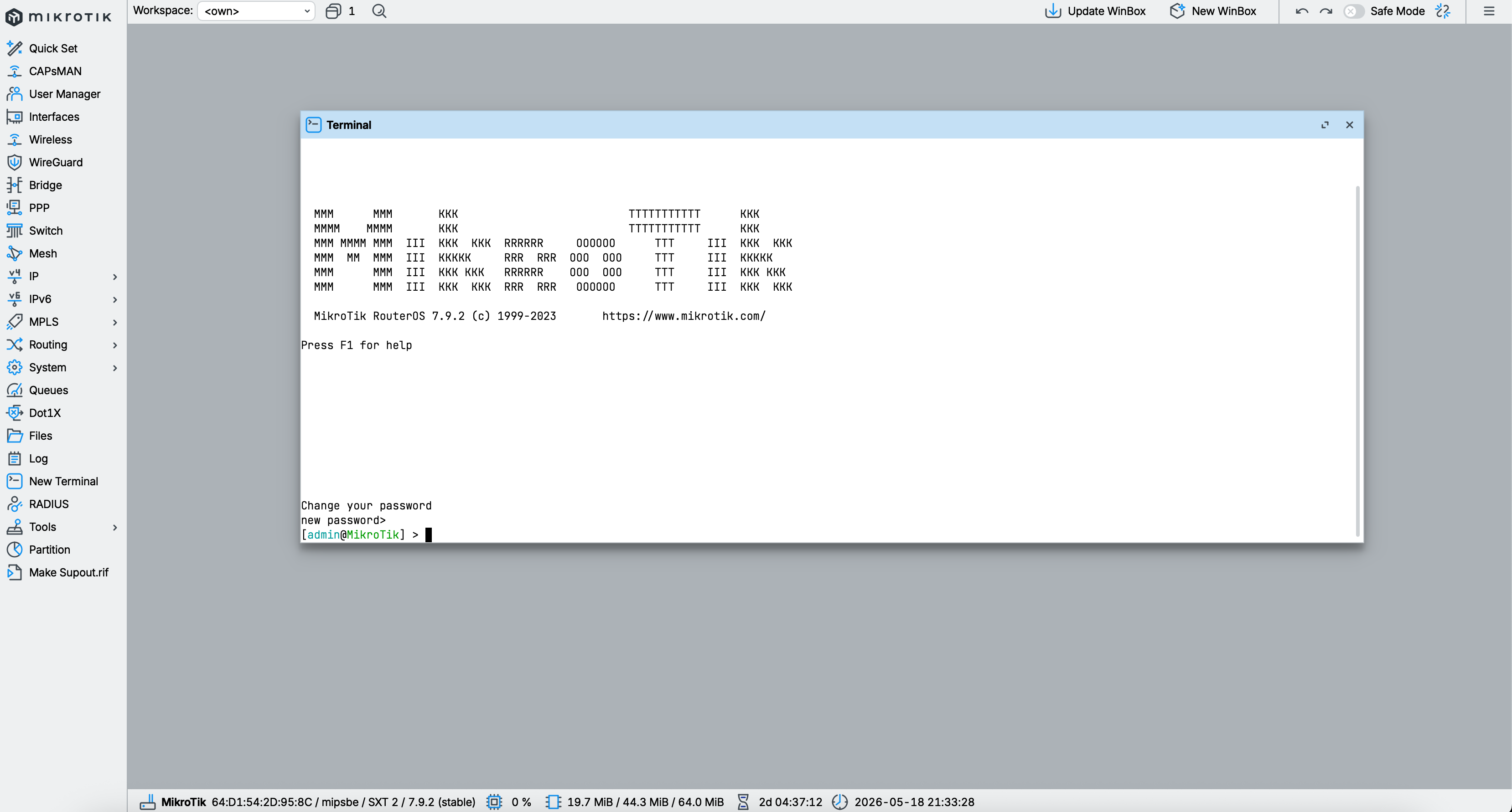 Winbox Terminal